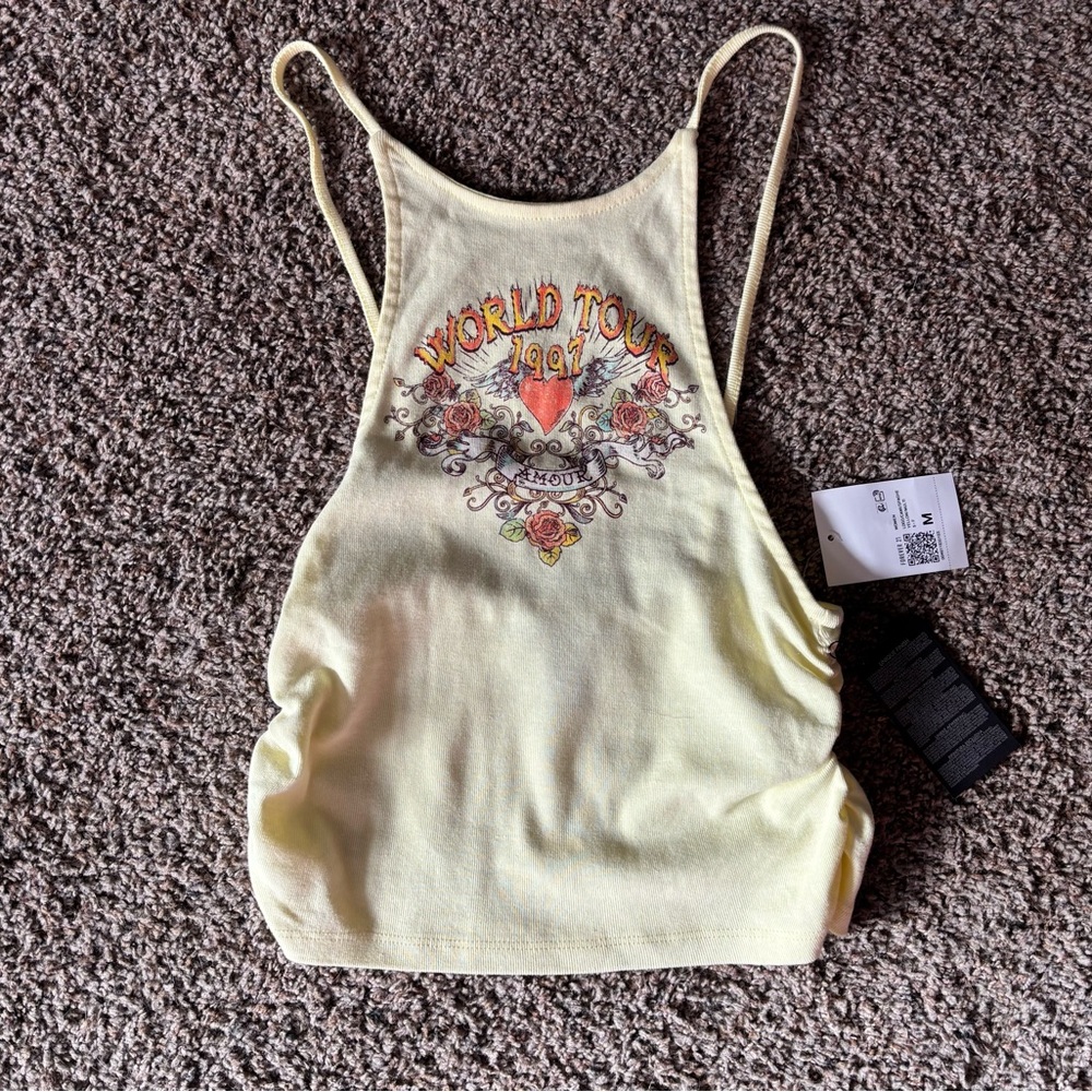 Forever 21 Cream Graphic Camisole